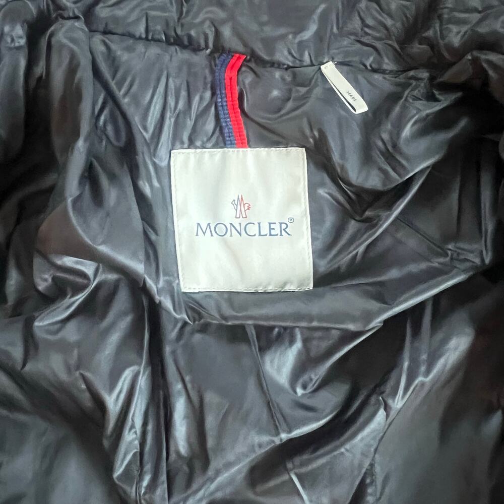 MONCLER Authentic Hermine Long Down Puffer Coat - Dark Gray, No Hood | Size 2, M - Picture 6 of 8